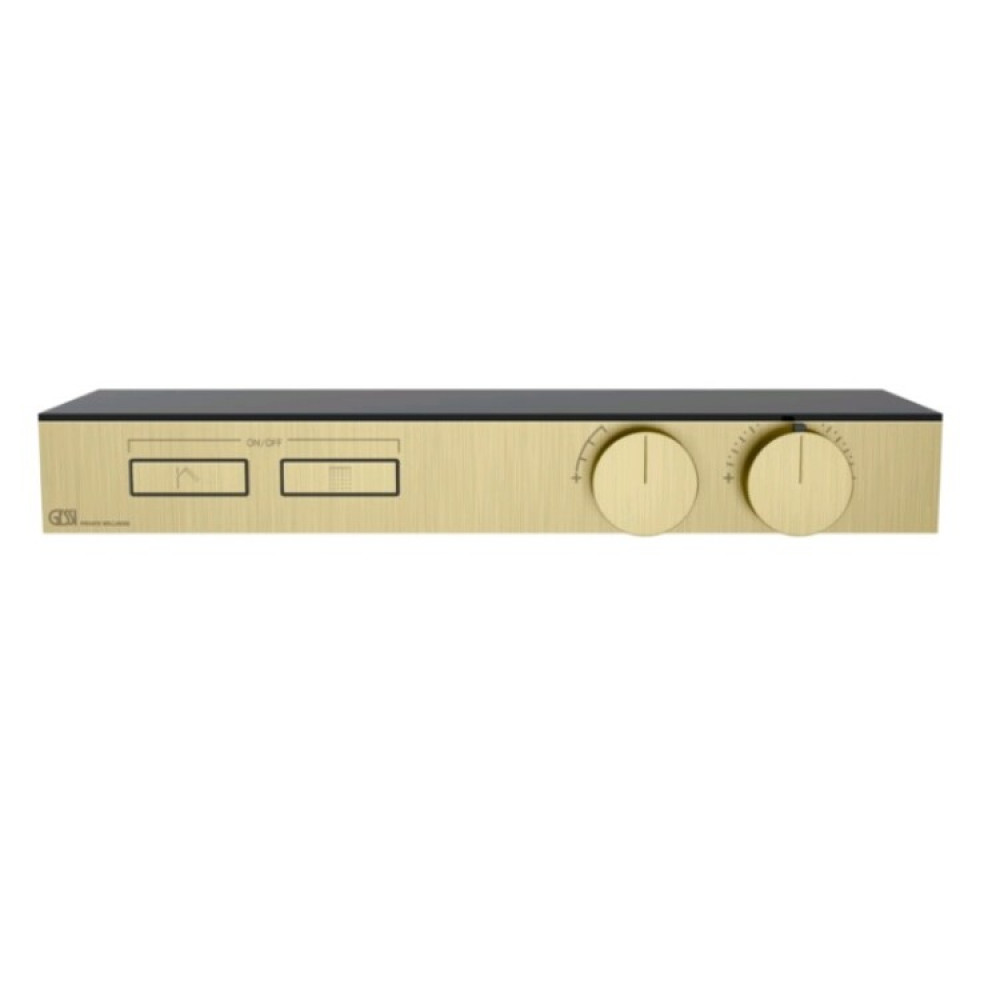 Смеситель для душа, Gessi, HI-FI, на 2 потребителя, цвет-Brushed Brass PVD