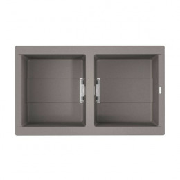 Мойка, OMOIKIRI, Banzen, шгв 860*515*280, отверстия для смесителя-2 промаркированных, чаши-2, цвет-Leningrad grey