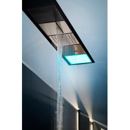 Комплект душевой системы, Gessi, Binario, цвет-Steel Brushed/Mirror Steel/Black XL