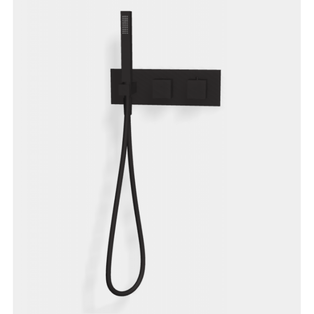 Смеситель для душа, Fima Carlo Frattini, Fimatherm, на 2 потребителя, цвет-черный матовый