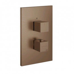 Смеситель для душа, Gessi, Rettangolo shower, на 3 потребителя, цвет-Copper Brushed PVD