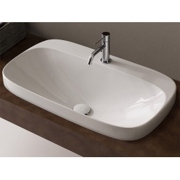 Раковина, Scarabeo, Moon, шгв 720*420*180, отверстия для смесителя-1, цвет-белый