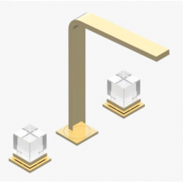 Смеситель для раковины, THG, Soho 2023, цвет-золотистый PVD