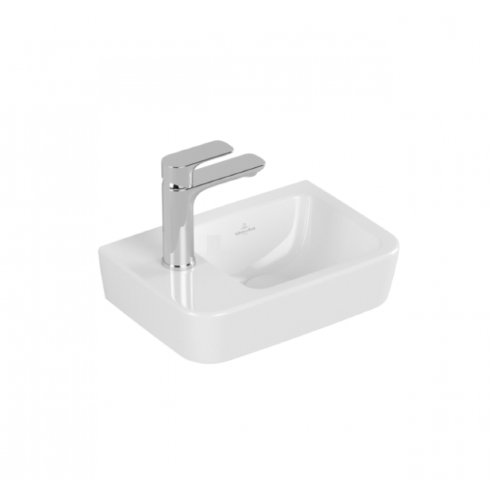 Раковина, Villeroy&Boch, O.Novo, шгв 360*250*95, отверстия для смесителя-1, CeramicPlus/AntiBac, цвет-альпийский белый