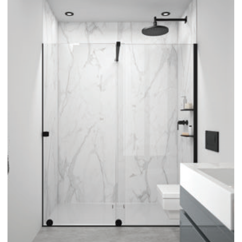 Дверь, Huppe, Xtensa, шв 1340*2000, правосторонняя, серебристый глянцевый, цвет стекла-серый, Anti-Plaque