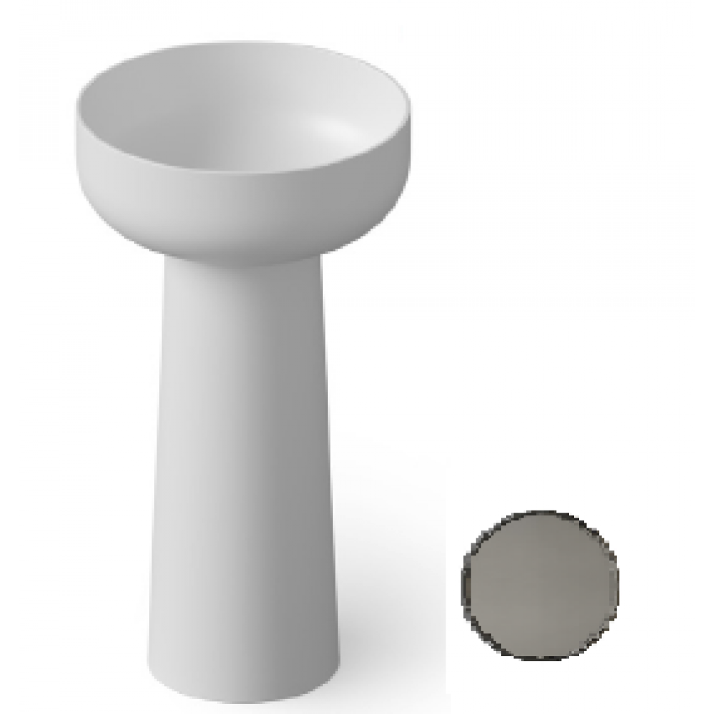 Раковина, DEA Design, Pedestal Basin, шгв 480*480*880, отверстия для смесителя-отсутствуют, цвет-Smoky Black