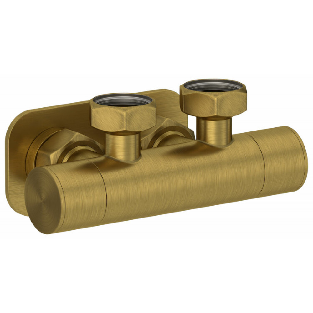 Вентиль, Сунержа, EU50, 2 х НГ G 3/4" / 2 х НГ G 3/4", угловой, скрытый, цвет-латунь состаренная