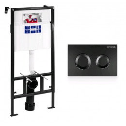 Инсталляция, Bettoserb, Sava Fix Slim, для унитаза, шгв 520*200*1136, цвет клавиши-чёрный матовый