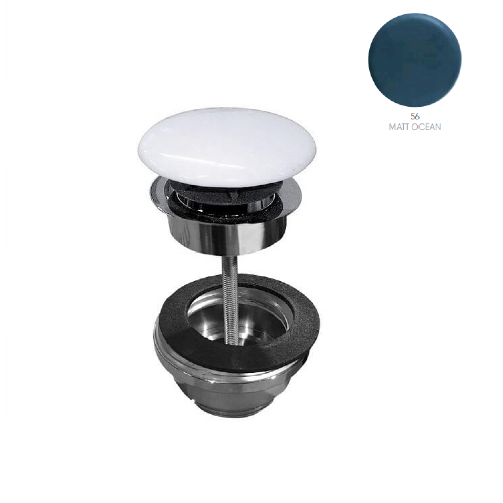 Донный клапан, Scarabeo, для раковин, 1 1/4", цвет-хром/Ocean matt
