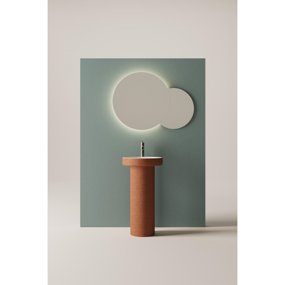 Раковина, Agape, Cenote, шгв 420*420*900, отверстия для смесителя-отсутствуют, цвет внутри/снаружи-cream white glaze/Erdfarbener Ton