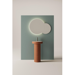 Раковина, Agape, Cenote, шгв 420*420*900, отверстия для смесителя-отсутствуют, цвет внутри/снаружи-cream white glaze/Erdfarbener Ton