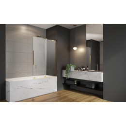 Шторка на ванну, Radaway, Furo SL PND II, шв 538*1500, петли-справа, цвет фурнитуры-золото, цвет стекла-прозрачный, Easy Clean