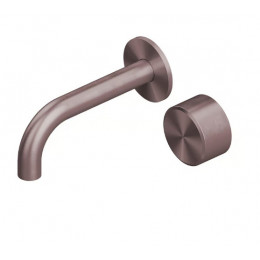 Смеситель для раковины, Quadro design, Stereo, цвет-золото розовое (Pink Gold)