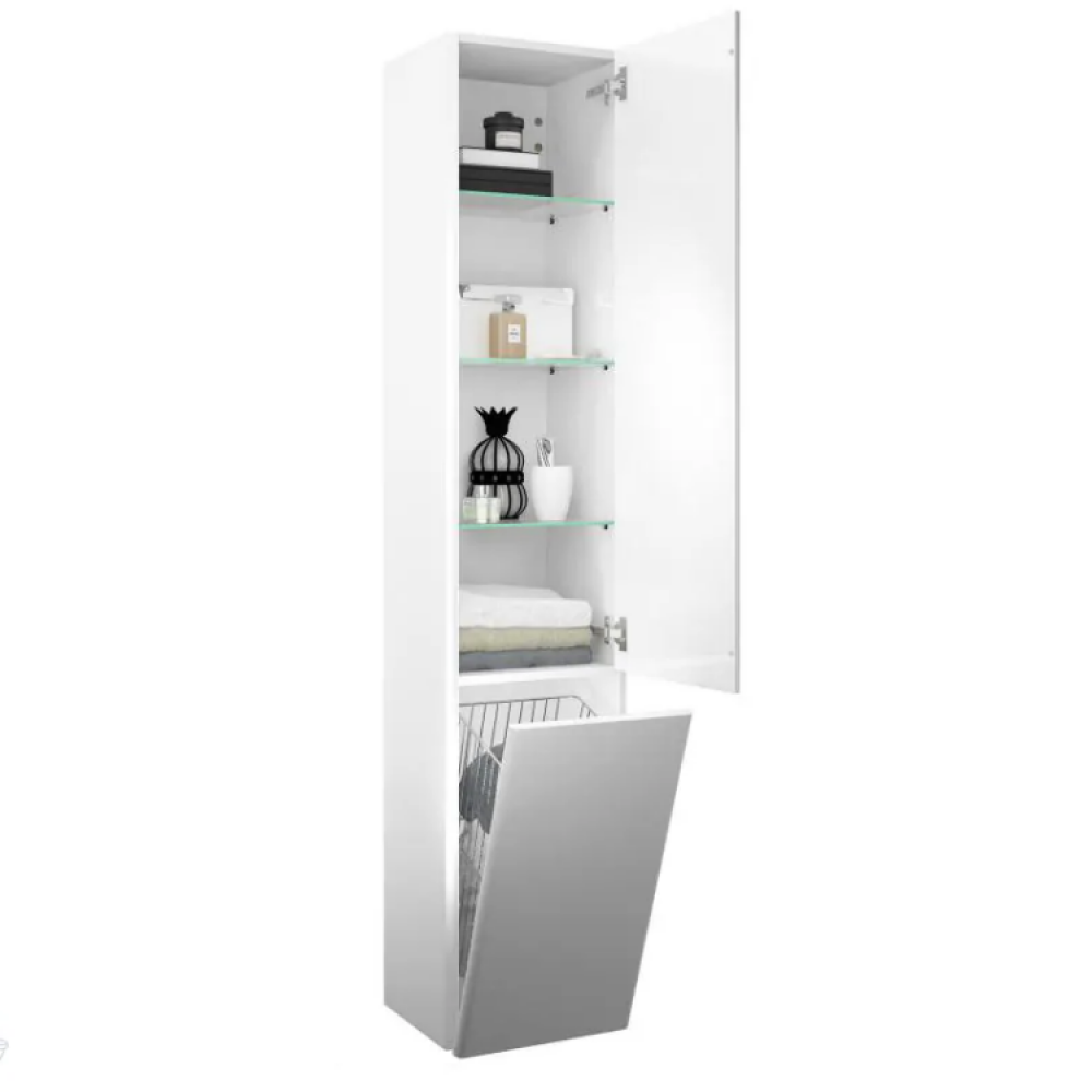 Шкаф-пенал, Burg, Iveo, шгв 350*320*1760, петли-слева, цвет-белый