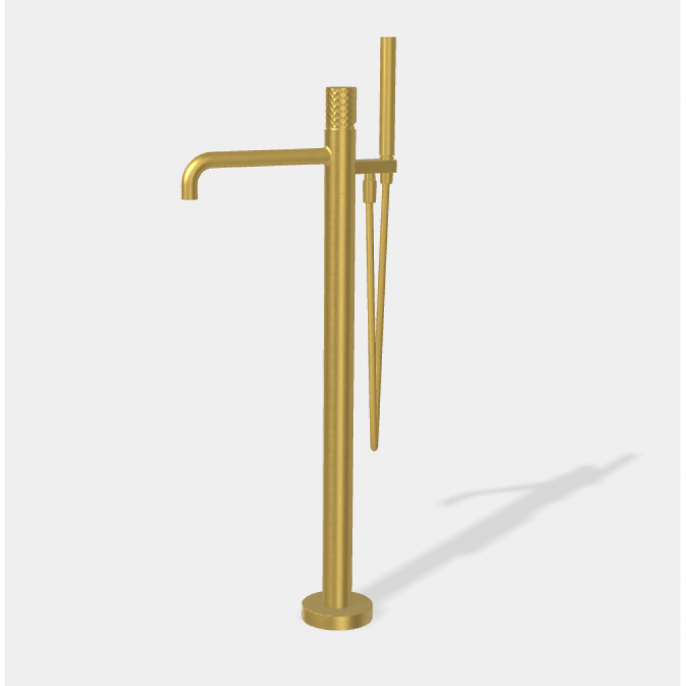 Смеситель для ванны и душа, Fima Carlo Frattini, Spillo Tech,  X COLLECTION, цвет-брашировнаное золото