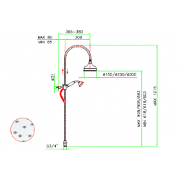 Душевая стойка, Nicolazzi, Doccia, цвет-золото сатинированное (Satin Gold)