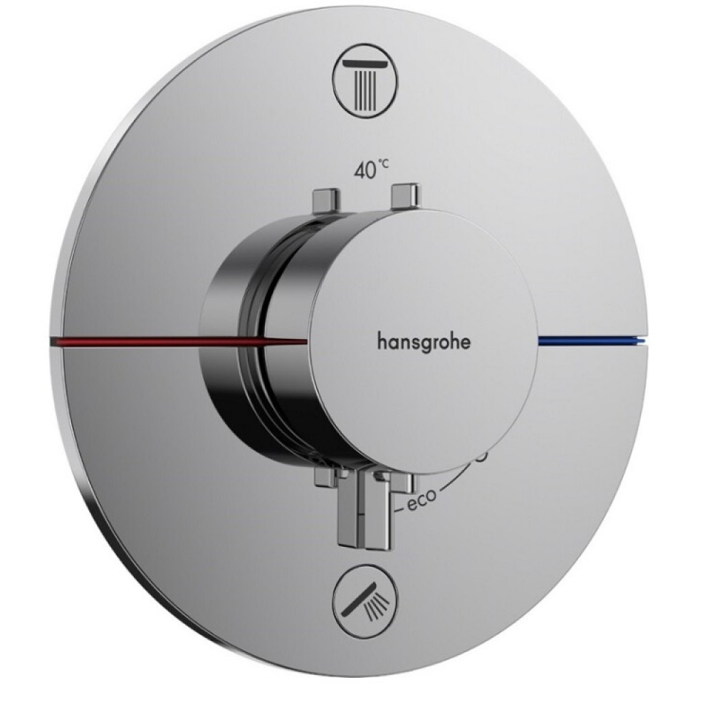 Смеситель для душа, Hansgrohe, ShowerSelect Comfort S, для 2 потребителей, цвет-хром