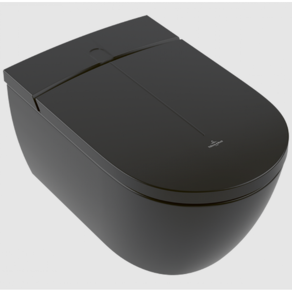 Унитаз-биде, Villeroy&Boch, Viclean, подвесной, шгв 385*595*400, CeramicPlus, цвет-Pure Black