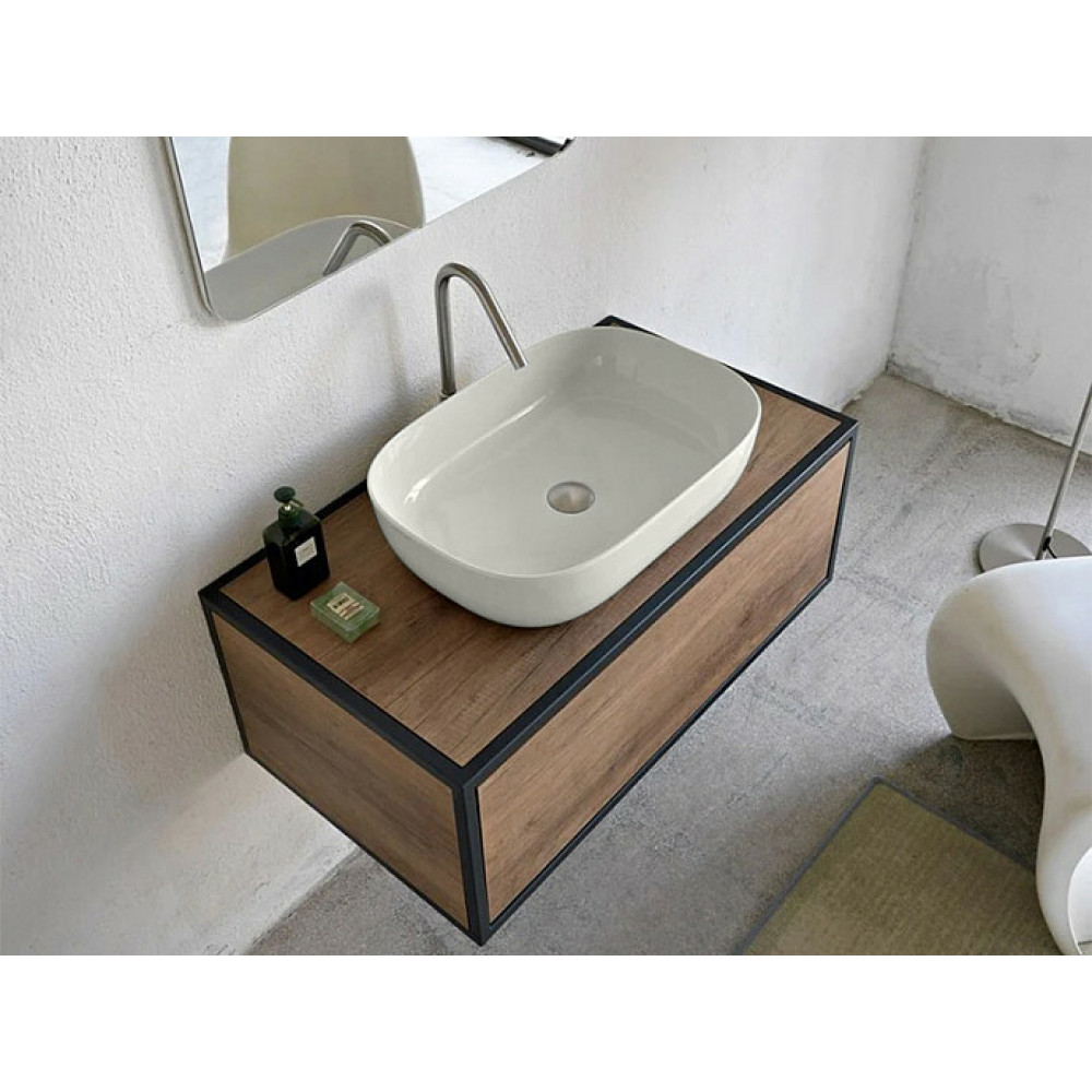 Раковина, Scarabeo, Glam, шгв 560*390*140, отверстия для смесителя-отсутствуют, цвет-Pearl