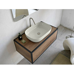 Раковина, Scarabeo, Glam, шгв 560*390*140, отверстия для смесителя-отсутствуют, цвет-Pearl