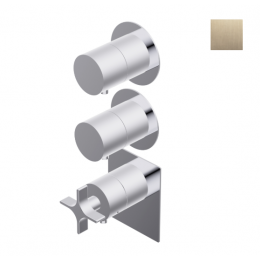 Смеситель для душа, Ritmonio, Diametro35 Cross, на 2 потребителя, цвет-Brushed Champagne