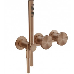 Смеситель для душа, Gessi, Origini, на 2 потребителя, цвет-Copper Brushed PVD