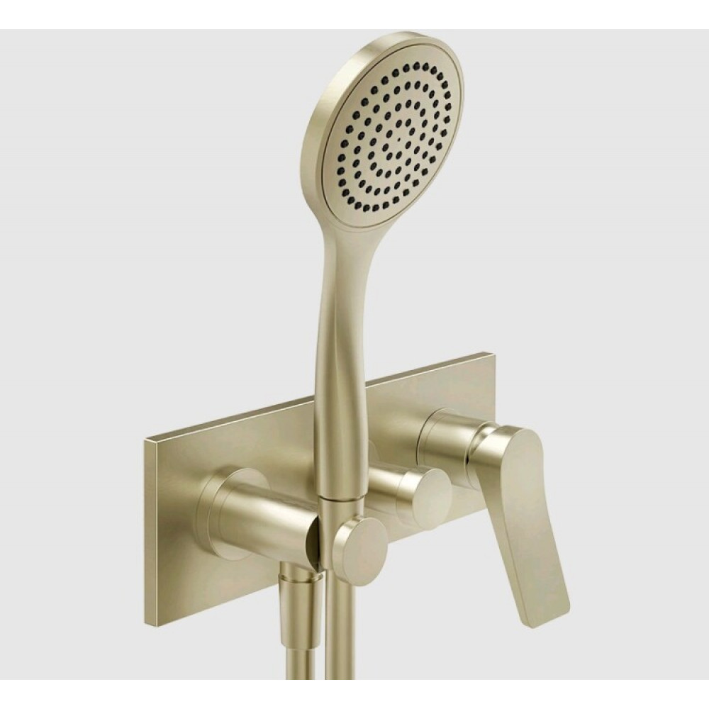 Смеситель для душа, Gessi, Rilievo, на 2 потребителя, цвет-Brushed Brass PVD
