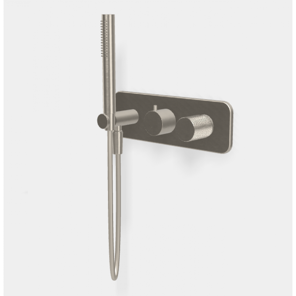 Смеситель для душа, Fima Carlo Frattini, Spillo Tech, G COLLECTION,на 2 потребителя, цвет-никель брашированный