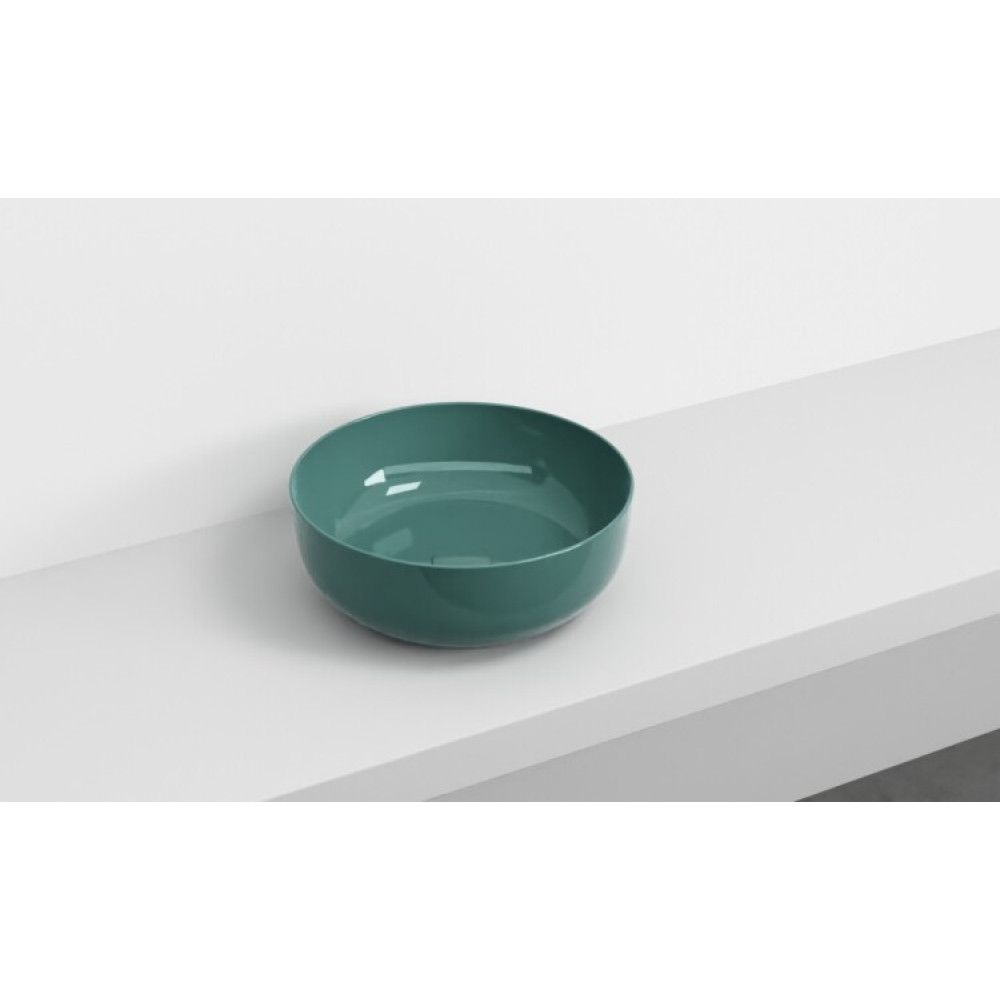 Раковина, CIELO, Le Bacinelle, шгв 400*400*150, отверстия для смесителя-отсутствуют, цвет-Smeraldo