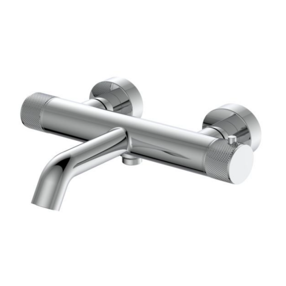 Смеситель для ванны, Splendy, Passion, на 2 потребителя, термостатический, цвет-никель брашированный