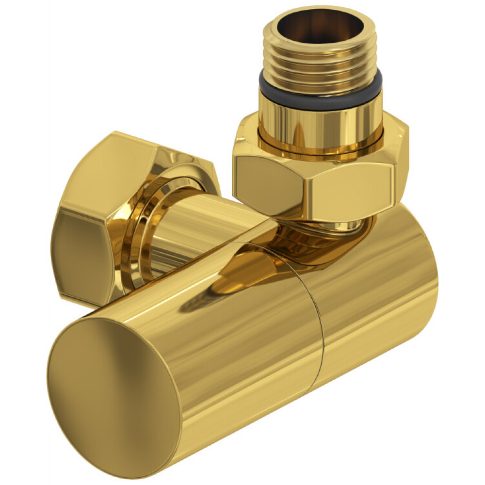 Вентиль, Сунержа, 3D, G 1/2" НР х G 3/4" НГ, правый, цилиндр, цвет-золото