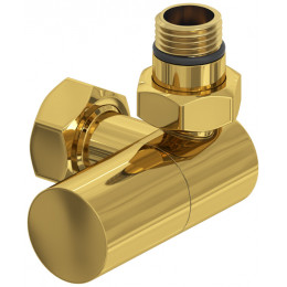 Вентиль, Сунержа, 3D, G 1/2" НР х G 3/4" НГ, правый, цилиндр, цвет-золото