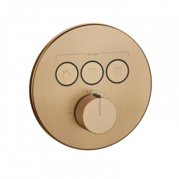 Смеситель для душа, Gessi, HI-FI Comfort, на 3 потребителя, цвет-Warm Bronze Brushed PVD