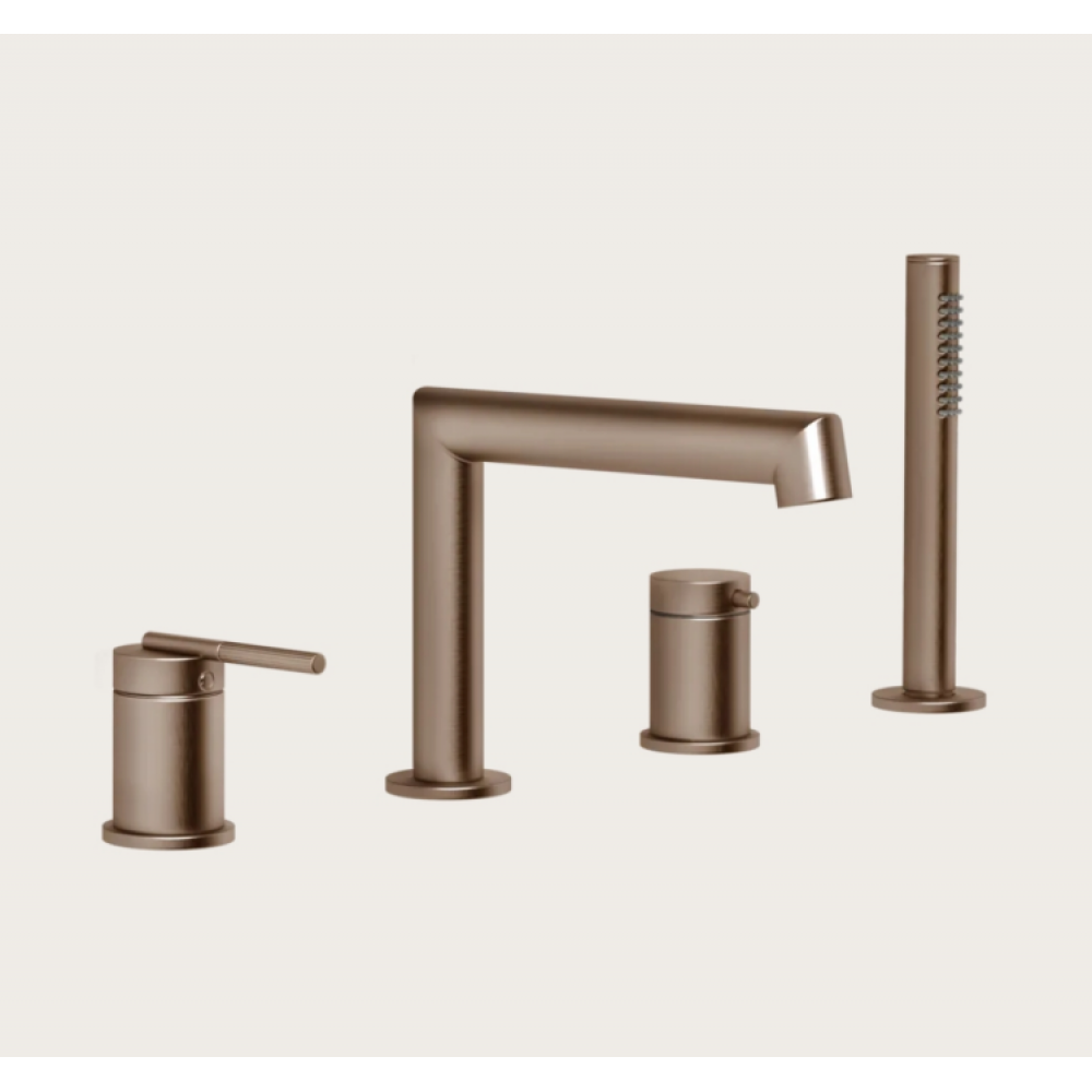 Смеситель для ванны и душа, Gessi, Ingranaggio, цвет-Copper Brushed PVD