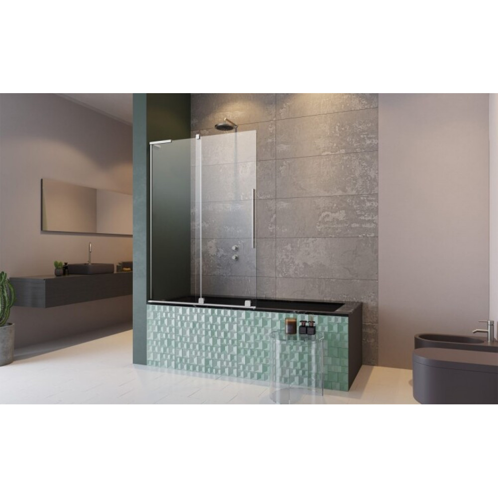 Шторка на ванну, Radaway, Furo SL PND II, шв 538*1500, петли-слева, цвет фурнитуры-хром, цвет стекла-прозрачный, Easy Clean