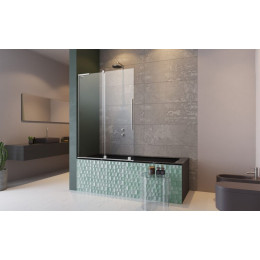 Шторка на ванну, Radaway, Furo SL PND II, шв 538*1500, петли-слева, цвет фурнитуры-хром, цвет стекла-прозрачный, Easy Clean