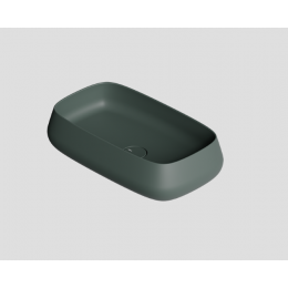 Раковина, Alice, NUR, шгв 600*350*140, отверстия для смесителя-отсутствуют, Aliglaze+, цвет-альпийский зеленый матовый (Alpi green matt)