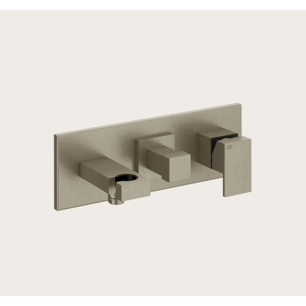 Смеситель для душа, Gessi, Rettangolo, на 2 потребителя, цвет-Finox Brushed Nickel