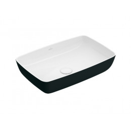 Раковина, Villeroy&Boch, Artis, шгв 580*385*130, отверстия для смесителя-отсутствуют, цвет снаружи/внутри-Coal Black/белый