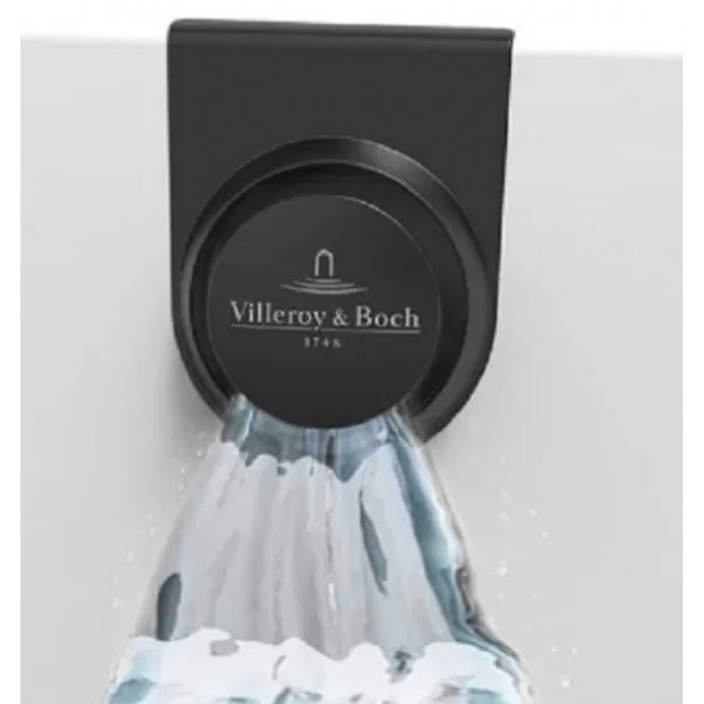 Подвод воды, Villeroy&Boch, встроен в перелив, максимальный расход воды: 20 л/мин, цвет накладок-Black Matt