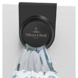 Подвод воды, Villeroy&Boch, встроен в перелив, максимальный расход воды: 20 л/мин, цвет накладок-Black Matt
