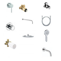 Душевой комплект, Kludi, Bozz, 10 в 1, цвет-хром