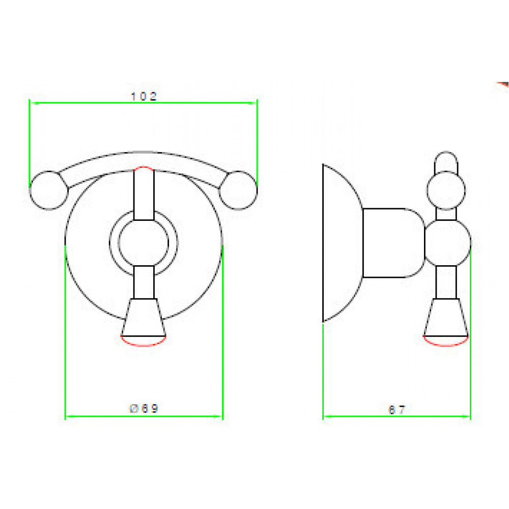 Крючок, Nicolazzi, Cristallo Di Rocca, шгв 102*67*69, цвет-Antique Gold