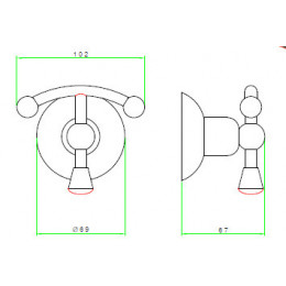 Крючок, Nicolazzi, Cristallo Di Rocca, шгв 102*67*69, цвет-Antique Gold