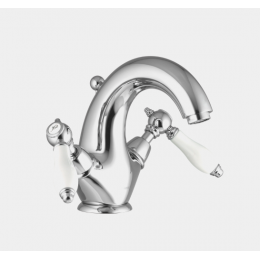 Смеситель для раковины, Fima Carlo Frattini, Herend, цвет-античная бронза/белый