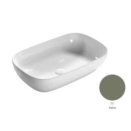 Раковина, Globo, T-EDGE, шгв 600*380*160, отверстия для смесителя-отсутствуют, цвет-Felce