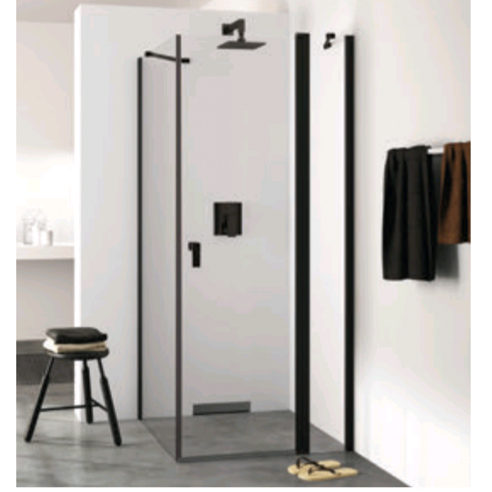 Дверь, Huppe, Design Pure, шв 800*2000, черный матовый, цвет стекла-прозрачный