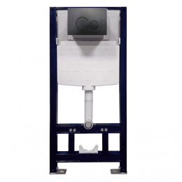 Инсталляция, Splendy, Stable, для унитаза, шгв 500*155*1100, клавиша смыва-есть, с круглыми кнопками, цвет клавиши-черный матовый