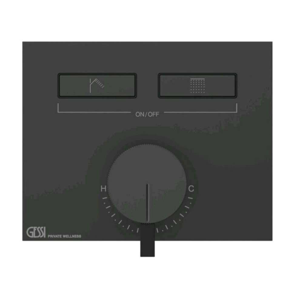 Смеситель для душа, Gessi, HI-FI, на 2 потребителя, цвет-черный матовый