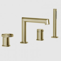 Смеситель для ванны и душа, Gessi, Anello, цвет-Brushed Brass PVD